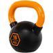 Гиря тренировочная цельная обрезиненная с окрашенной ручкой LiveUp Urethane competition kettlebell UAZE5336-16 вес 16кг черный-оранжевый UAZE5336-16 фото 2