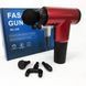Аккумуляторный массажер Fascial Gun KH-320 портативный ручной ударный мышечный пистолет 4 насадки красный ws15677-2 фото 16