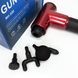 Аккумуляторный массажер Fascial Gun KH-320 портативный ручной ударный мышечный пистолет 4 насадки красный ws15677-2 фото 29