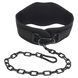 Пояс атлетический для отягощения текстильный с цепью и карабином EZOUS DIP BELT ARMOR N-01 спинка-17см черный N-01 фото 3