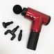 Аккумуляторный массажер Fascial Gun KH-320 портативный ручной ударный мышечный пистолет 4 насадки красный ws15677-2 фото 26