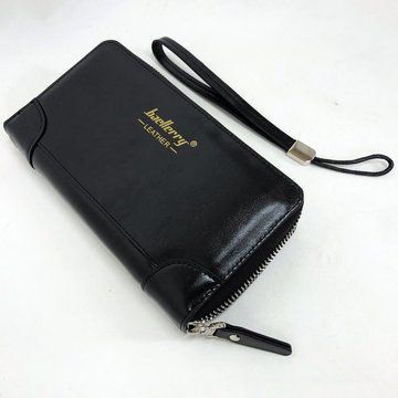 Кошелек кожаный мужской Baellerry leather black, кошелек мужской для карточек. Цвет: черный ws13448-1 фото