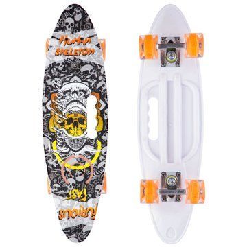Пенни борд Penny Board круизер пластиковый со светящимися колесами и ручкой для переноски 24' SP-Sport SK-885-4 черный-белый SK-885-4 фото