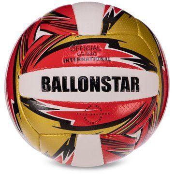 Мяч волейбольный BALLONSTAR LG3507 №5 PU красный-белый-золотой LG3507 фото