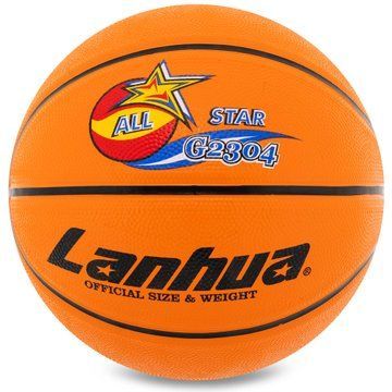 Мяч баскетбольный резиновый LANHUA All star G2304 размер 7 оранжевый G2304 фото