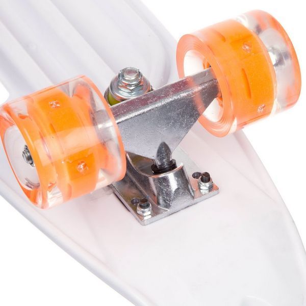 Пенні борд Penny Board круїзер пластиковий з колесами які світяться та ручкою для перенесення 24' SP-Sport SK-885-4 чорний-білий SK-885-4 фото