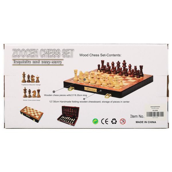 Шахматы настольная игра деревянные ZOOCEN FL1230 размер 29,5см x 29,5см x 2,75см FL1230 фото