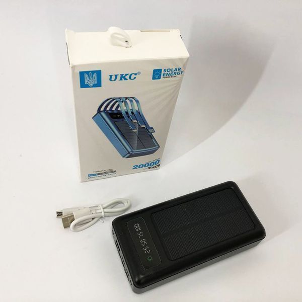 Портативное зарядное устройство на 20000mAh, Power Bank на солнечной батарее, для планшета. Цвет: черный ws93361-1-1 фото