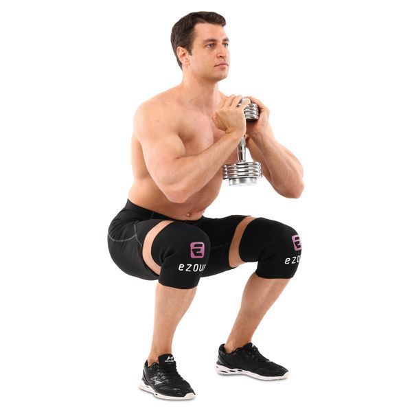 Наколенники для приседа и пауэрлфтинга 2штуки SQUAT KNEECAP EZOUS A-01 S-XL черный M A-01 фото