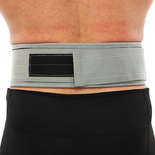 Пояс атлетический текстильный QUICK LOCKING WEIGHTLITING BELT EZOUS O-02 спинка-10см размер S-L серый O-02 фото