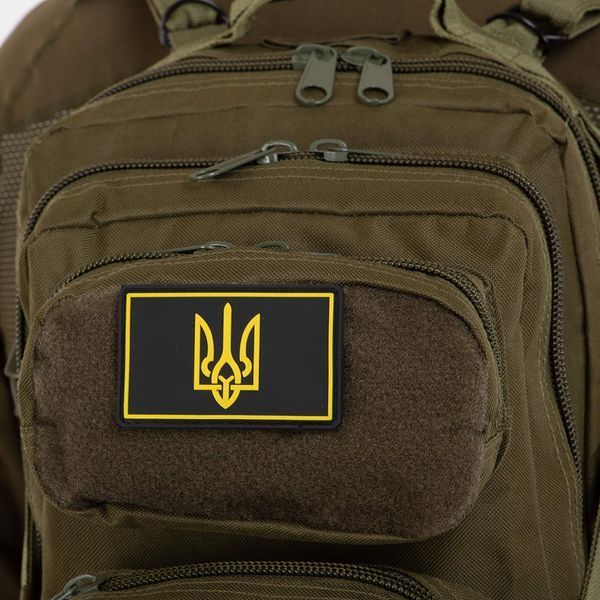 Шеврон патч на липучке 'Тризуб' TY-9912 черный-желтый TY-9912 фото