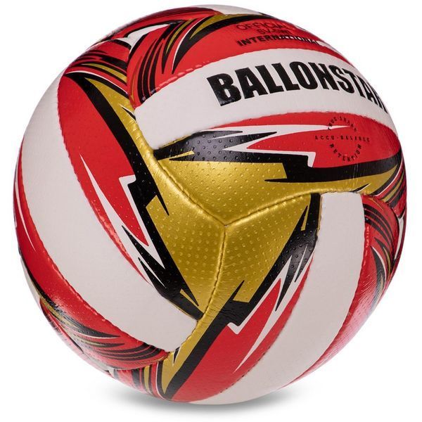 Мяч волейбольный BALLONSTAR LG3507 №5 PU красный-белый-золотой LG3507 фото