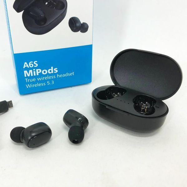 Наушники беспроводные блютуз TWS MiPods A6S True, беспроводные наушники для смартфона,. Цвет: черный ws39832 фото