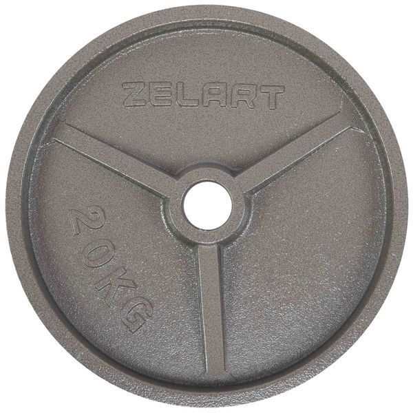 Блины диски стальные окрашенные Zelart TA-7792-20 52мм 20кг серый TA-7792-20 фото