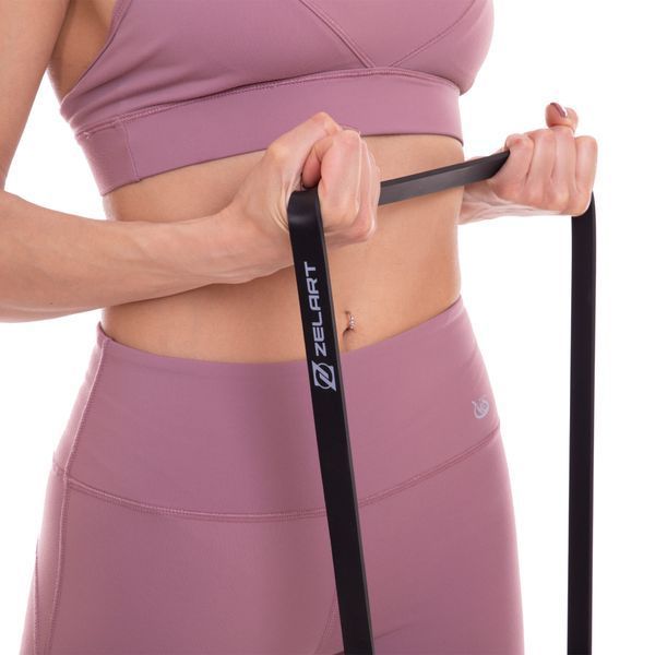 Резина петля для подтягиваний и тренировок лента силовая Zelart POWER LOOP FI-2606-2 16-32кг черный FI-2606-2 фото