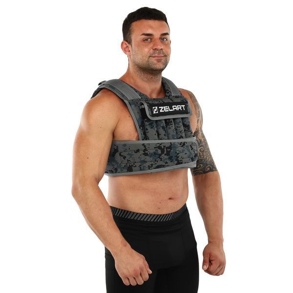 Жилет утяжелитель с регулируемым весом Zelart WEIGTH VEST TA-7806-10 вес-1-10кг камуфляж TA-7806-10 фото