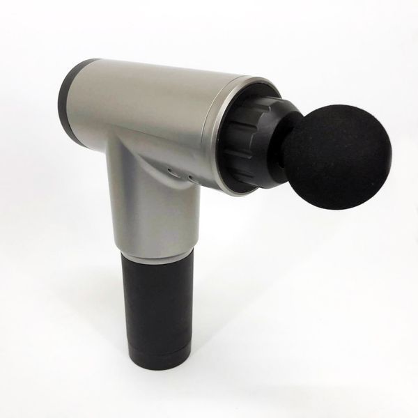 Аккумуляторный массажер Fascial Gun KH-320 портативный ручной ударный мышечный пистолет 4 насадки серый ws15677-3 фото