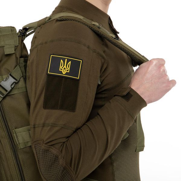 Шеврон патч на липучке 'Тризуб' TY-9912 черный-желтый TY-9912 фото