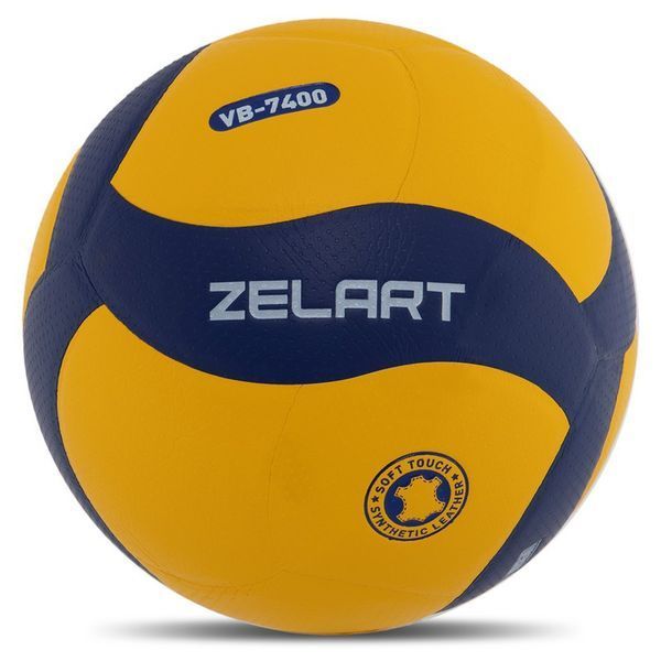 Мяч волейбольный ZELART VB-7400 №5 PU желтый-синий VB-7400 фото