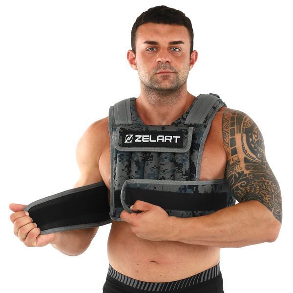 Жилет утяжелитель с регулируемым весом Zelart WEIGTH VEST TA-7806-10 вес-1-10кг камуфляж TA-7806-10 фото
