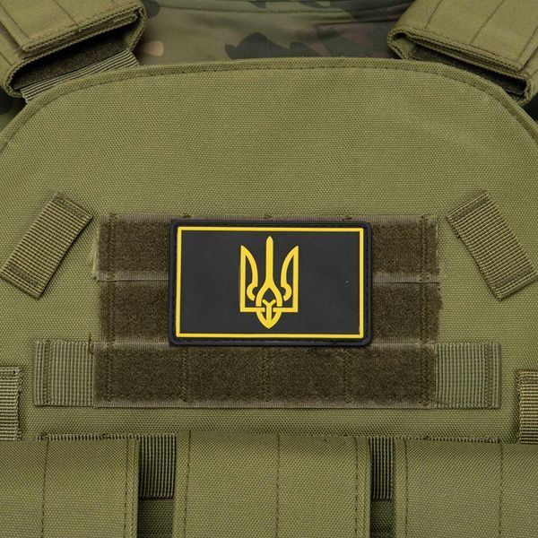 Шеврон патч на липучке 'Тризуб' TY-9912 черный-желтый TY-9912 фото