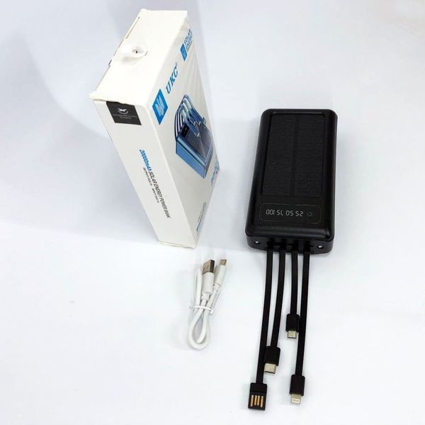 Портативное зарядное устройство на 20000mAh, Power Bank на солнечной батарее, для планшета. Цвет: черный ws93361-1-1 фото