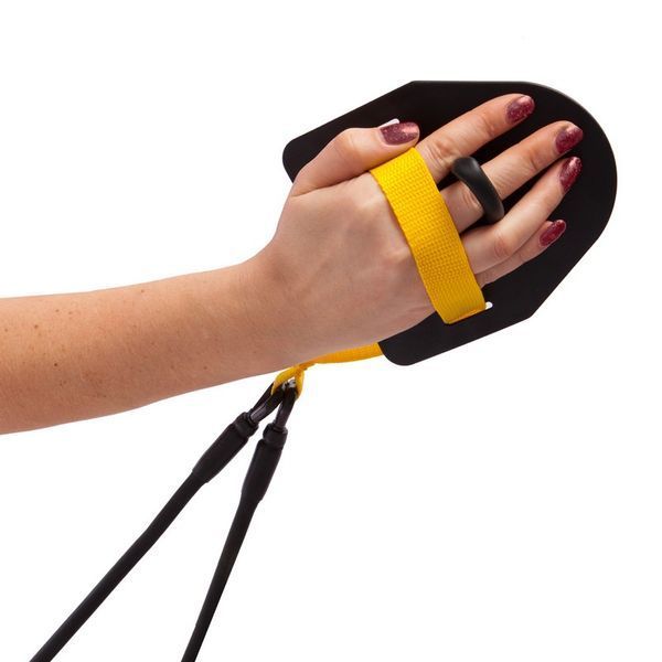 Тренажер для плавания с лопатками для тренировки гребка SP-Planeta BREASTSTROKE SWIMMING EXERCISER PL-3009 легкая нагрузка черный-желтый PL-3009 фото