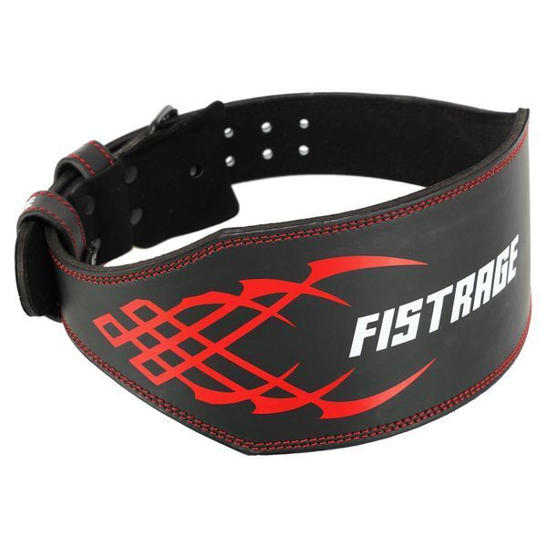 Пояс атлетический кожаный FISTRAGE VL-4343 спинка-15см размер-S-XL черный-красный M VL-4343 фото