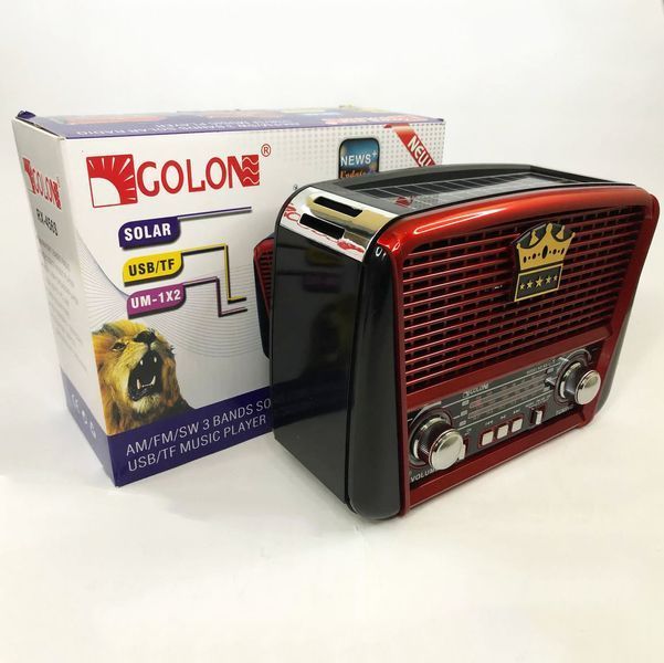 Радіоприймач Golon RX-455S USB / акумулятор сонячна панель, Радіоприймач з гарним прийомом для дачі ws33147-1 фото