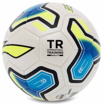 Мяч футбольный LI-NING LFQK607-8 №5 PU+EVA белый-голубой LFQK607-8 фото