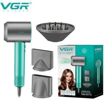 Фен професійний VGR V-440. Колір: зелений ws92812 фото