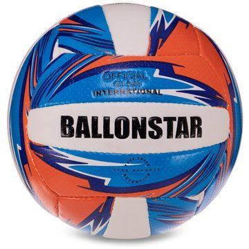 Мяч волейбольный BALLONSTAR LG3502 №5 PU синий-оранжевый-белый LG3502 фото