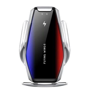 Автомобильный держатель S7 для телефона с беспроводной быстрой зарядкой flying wings. Цвет: серебряный ws57345 фото