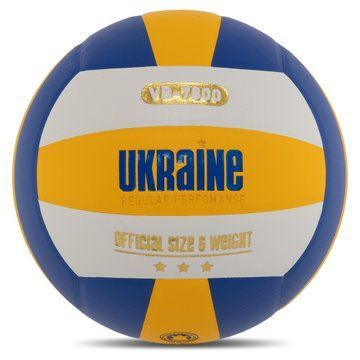Мяч волейбольный UKRAINE VB-7800 №5 PU желтый-белый-синий VB-7800 фото