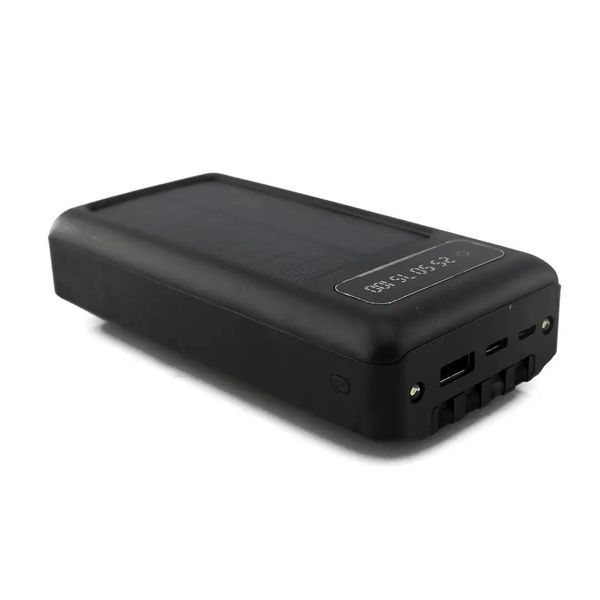 Портативное зарядное устройство на 10000mAh, Power Bank на солнечной батарее, зарядка. Цвет: черный ws93361-2 фото
