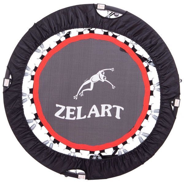 Фітнес батут для джампінгу складаний круглий з ручкою Zelart TX-6388B-40 o101см чорний-червоний TX-6388B-40 фото