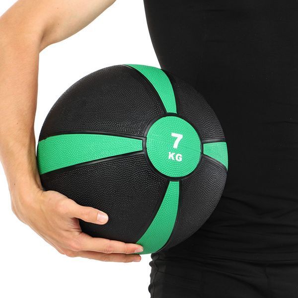 Медбол мяч медицинский Medicine Ball Zelart FI-5122-7 7кг серый-зеленый FI-5122-7 фото