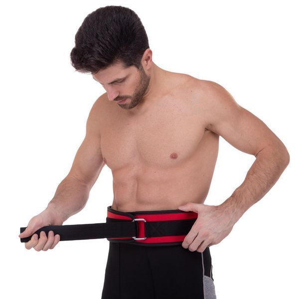 Пояс атлетический текстильный Zelart SB-165472 спинка-10см размер-XS-XXL красный SB-165472 фото