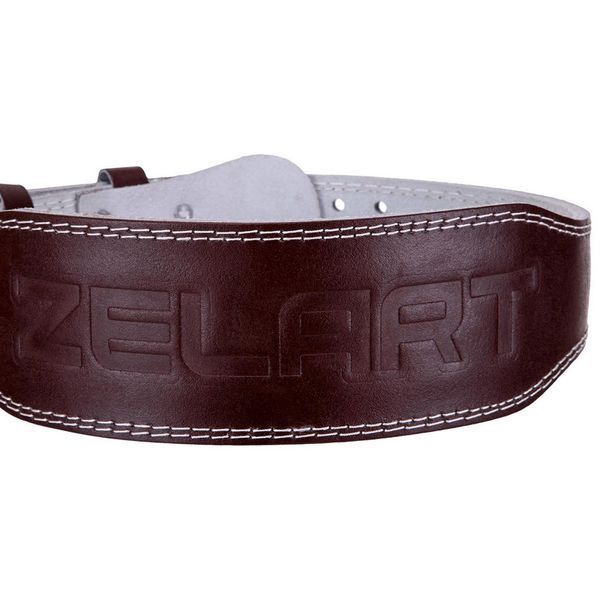 Пояс атлетический кожаный Zelart SB-165076 спинка-10см размер-XS-XXL темно-коричневый SB-165076 фото