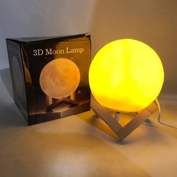 Ночник светящаяся луна Moon Lamp 13 см, Ночник для ребенка на ночь, Ночник для хорошего сна ребенка ws35123 фото