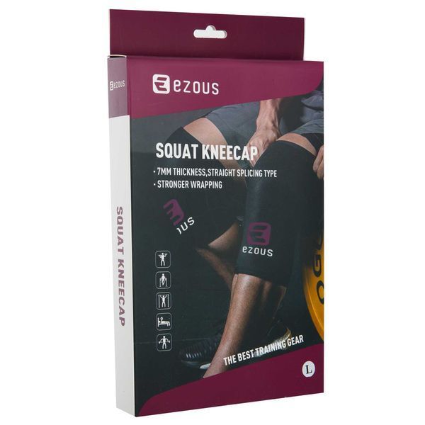 Наколенники для приседа и пауэрлфтинга 2штуки SQUAT KNEECAP EZOUS A-01 S-XL черный L A-01 фото