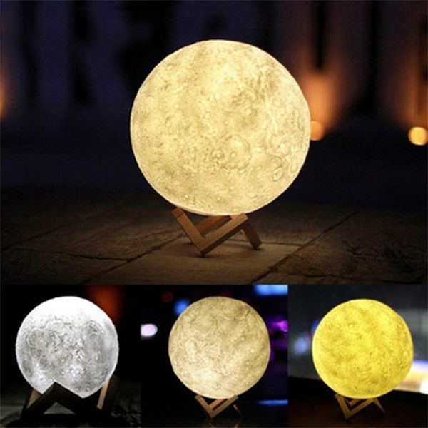 Ночник светящаяся луна Moon Lamp 13 см, Ночник для ребенка на ночь, Ночник для хорошего сна ребенка ws35123 фото