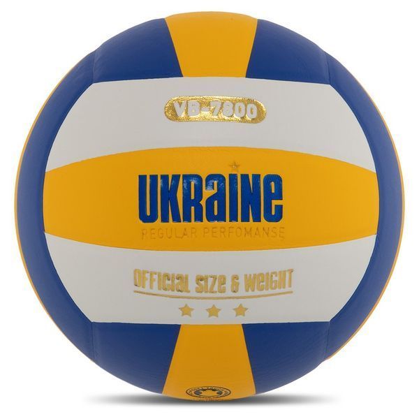 М'яч волейбольний UKRAINE VB-7800 №5 PU жовтий-білий-синій VB-7800 фото