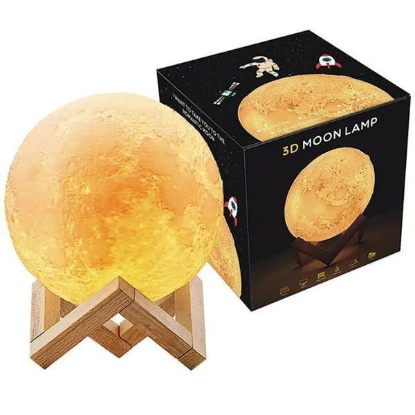 Ночник светящаяся луна Moon Lamp 13 см, Ночник для ребенка на ночь, Ночник для хорошего сна ребенка ws35123 фото