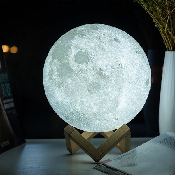Ночник светящаяся луна Moon Lamp 13 см, Ночник для ребенка на ночь, Ночник для хорошего сна ребенка ws35123 фото