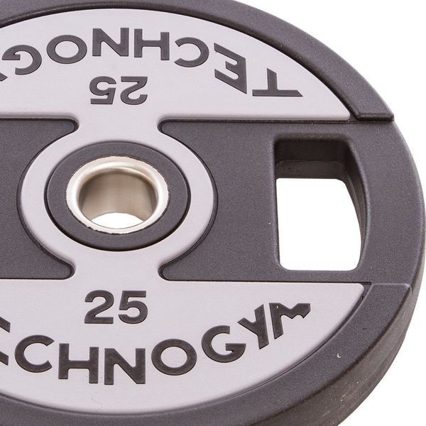 Млинці диски поліуретанові 2 Handle металева втулка TECHNOGYM TG-1837-25 51мм 25кг чорний TG-1837-25 фото