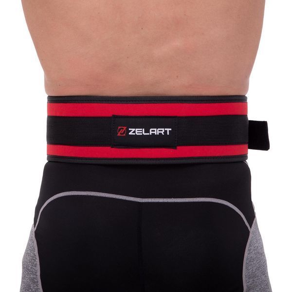 Пояс атлетический текстильный Zelart SB-165472 спинка-10см размер-XS-XXL красный SB-165472 фото