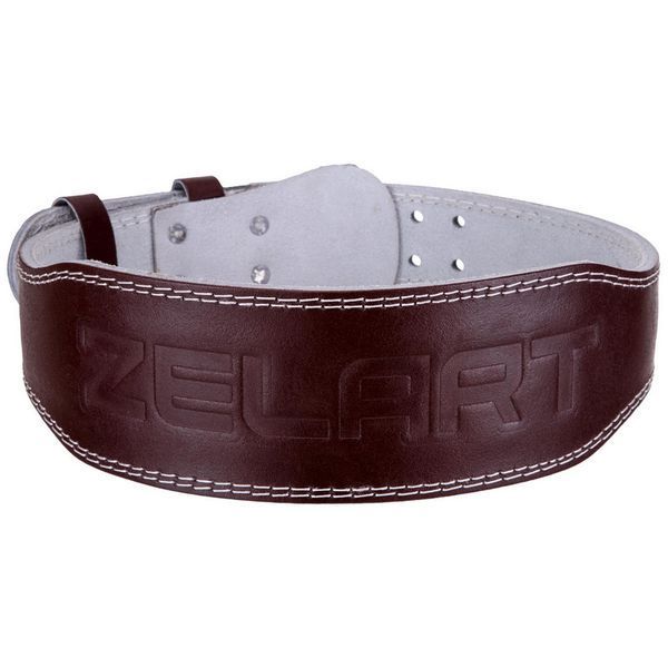 Пояс атлетический кожаный Zelart SB-165076 спинка-10см размер-XS-XXL темно-коричневый SB-165076 фото