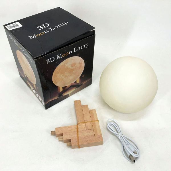 Ночник светящаяся луна Moon Lamp 13 см, Ночник для ребенка на ночь, Ночник для хорошего сна ребенка ws35123 фото