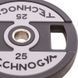 Млинці диски поліуретанові 2 Handle металева втулка TECHNOGYM TG-1837-25 51мм 25кг чорний TG-1837-25 фото 2